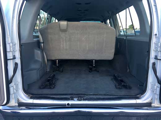 Image of cargo area of Ford E-350 Passenger Van
